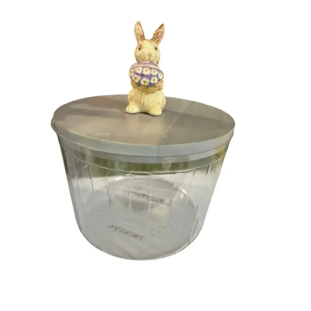 2006 Round Picket Pail Longaberger Easter Basket Pink Lid Liner Protector Tie On